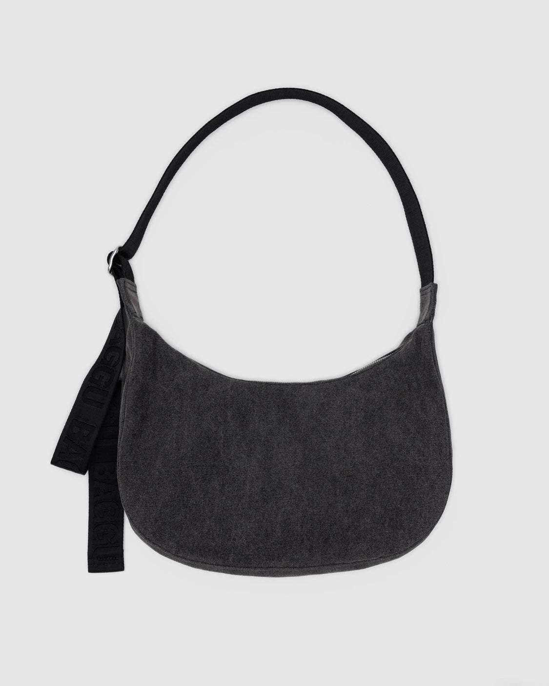 Medium Denim Crescent Bag - Washed Black Denim - City Everyday Haul