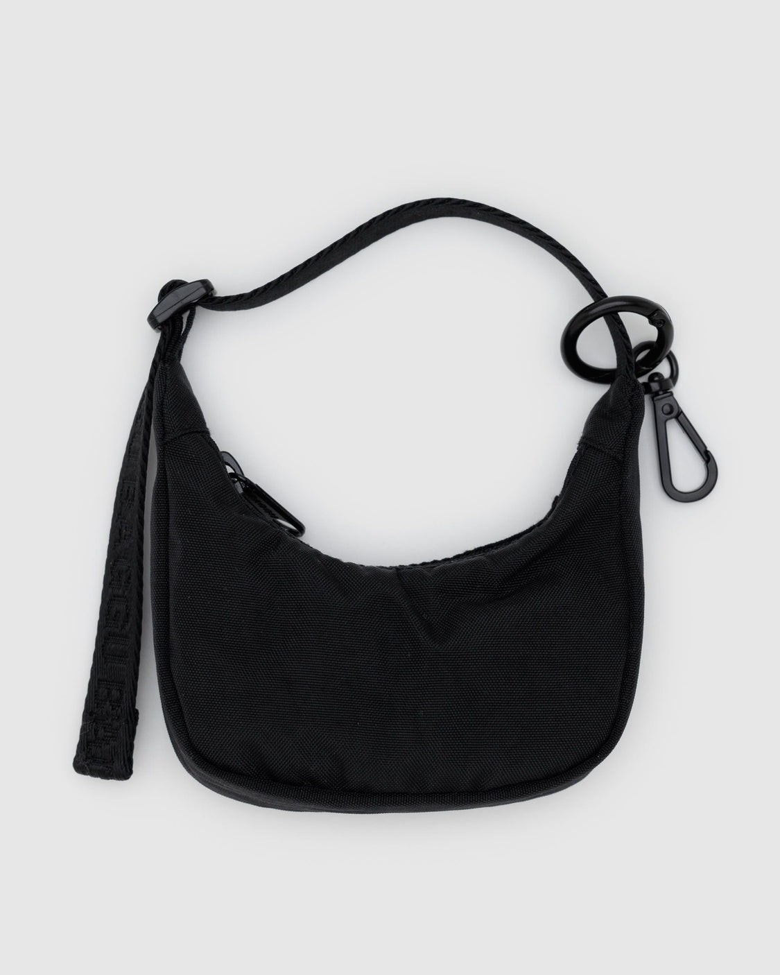 Crescent Bag Charm - Black - Pocket Key Detail