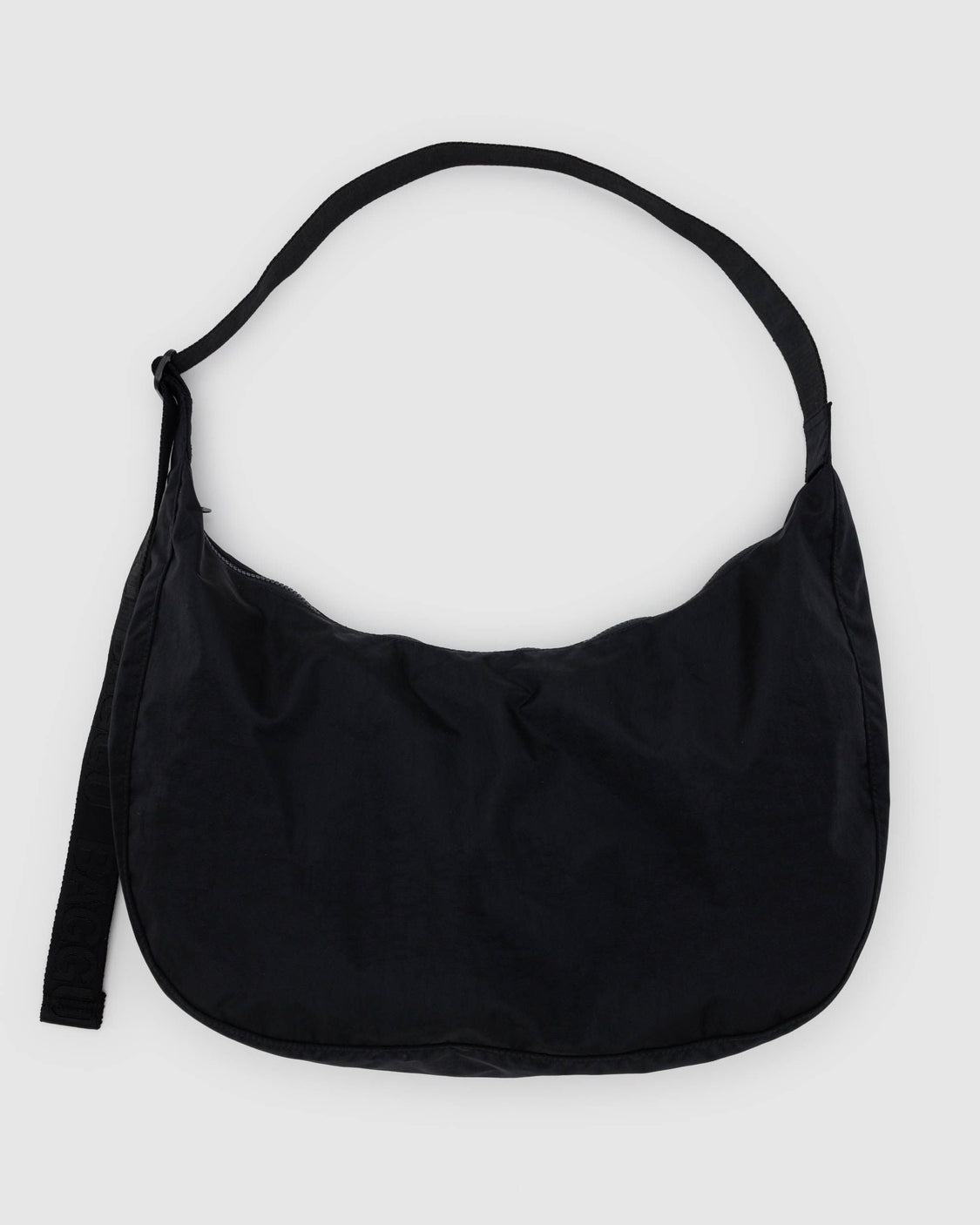 Large Nylon Crescent Bag - Black - Classic Everyday Tote