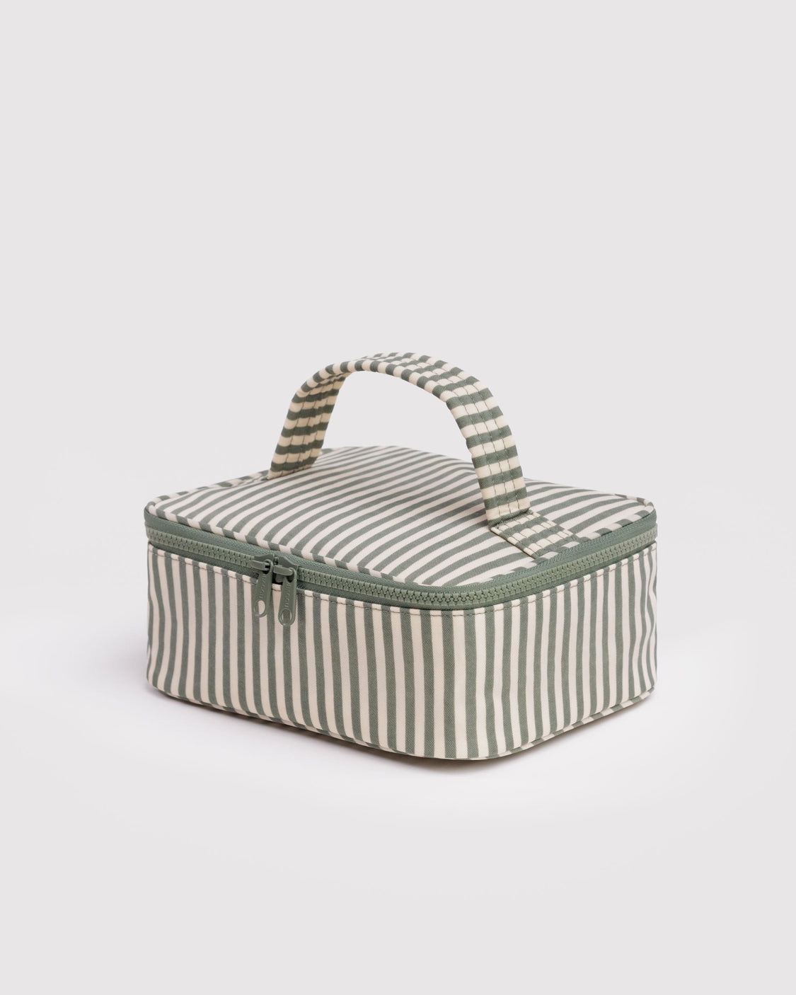 Small Cosmetic Case - Sage Stripe - Bright Desk Organizer
