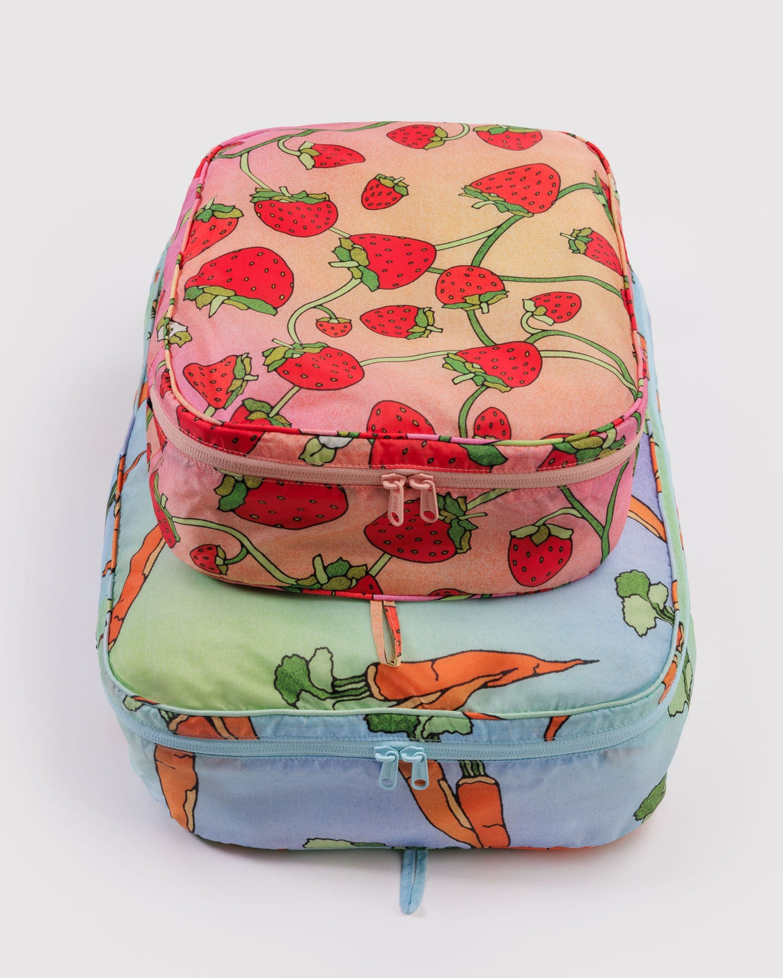 Large Packing Cube Set - Carrots & Berries - Bright Storage Organizer