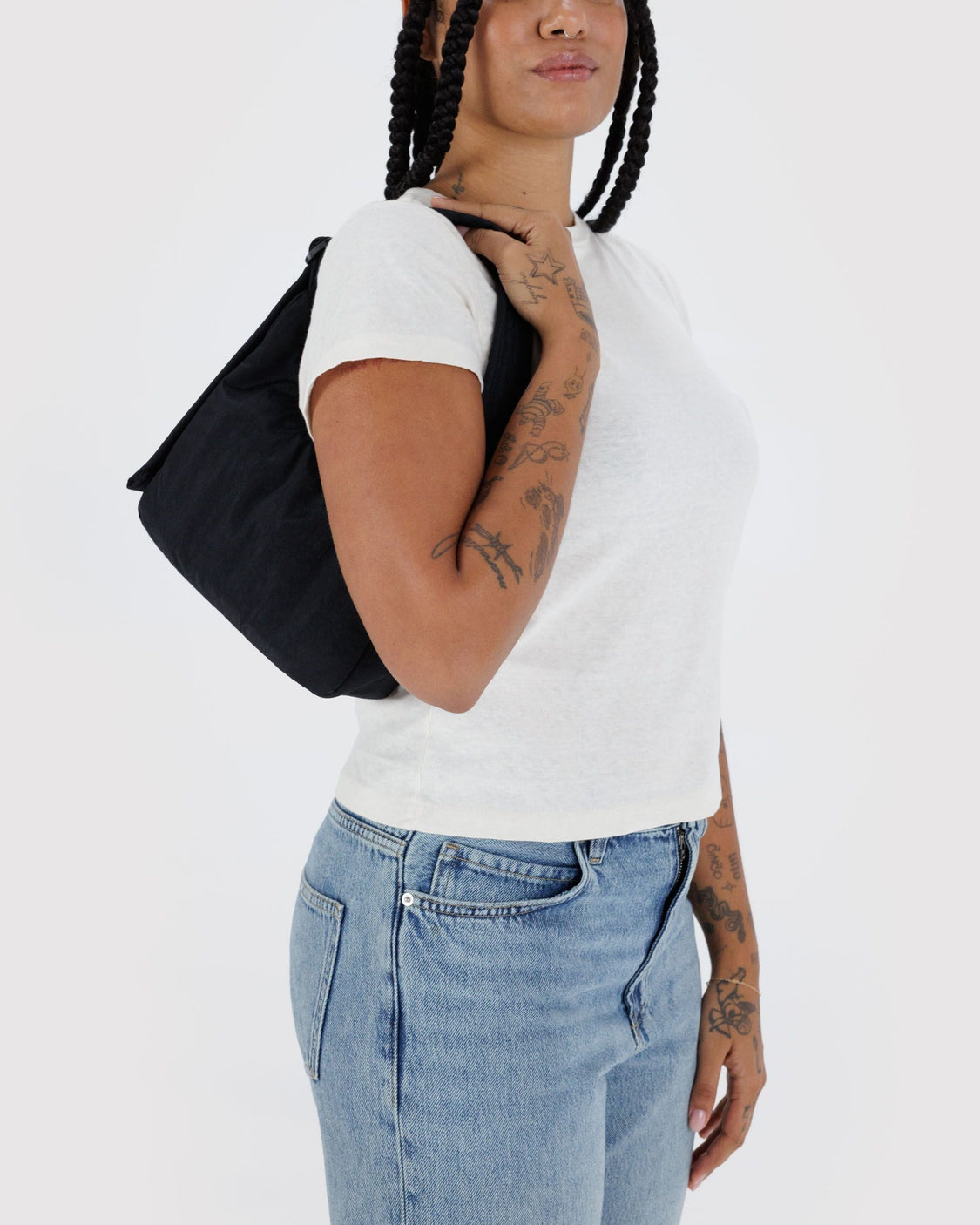 Mini Nylon Shoulder Bag - Black Key Leash - Simple Utility Ready