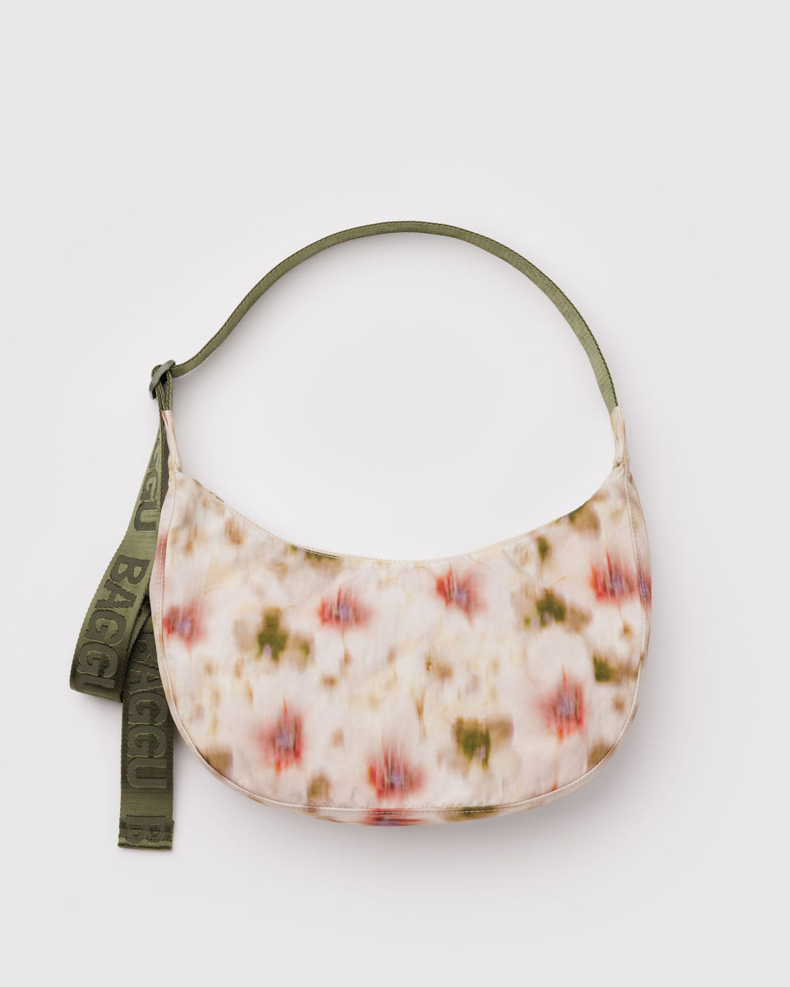 Medium Nylon Crescent Bag - Abstract Floral - Clean Market Haul